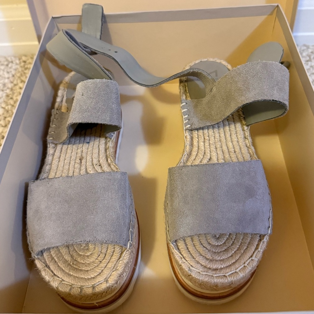 Marc Fisher Greely Suede Espadrille Wedge Platform Sandals